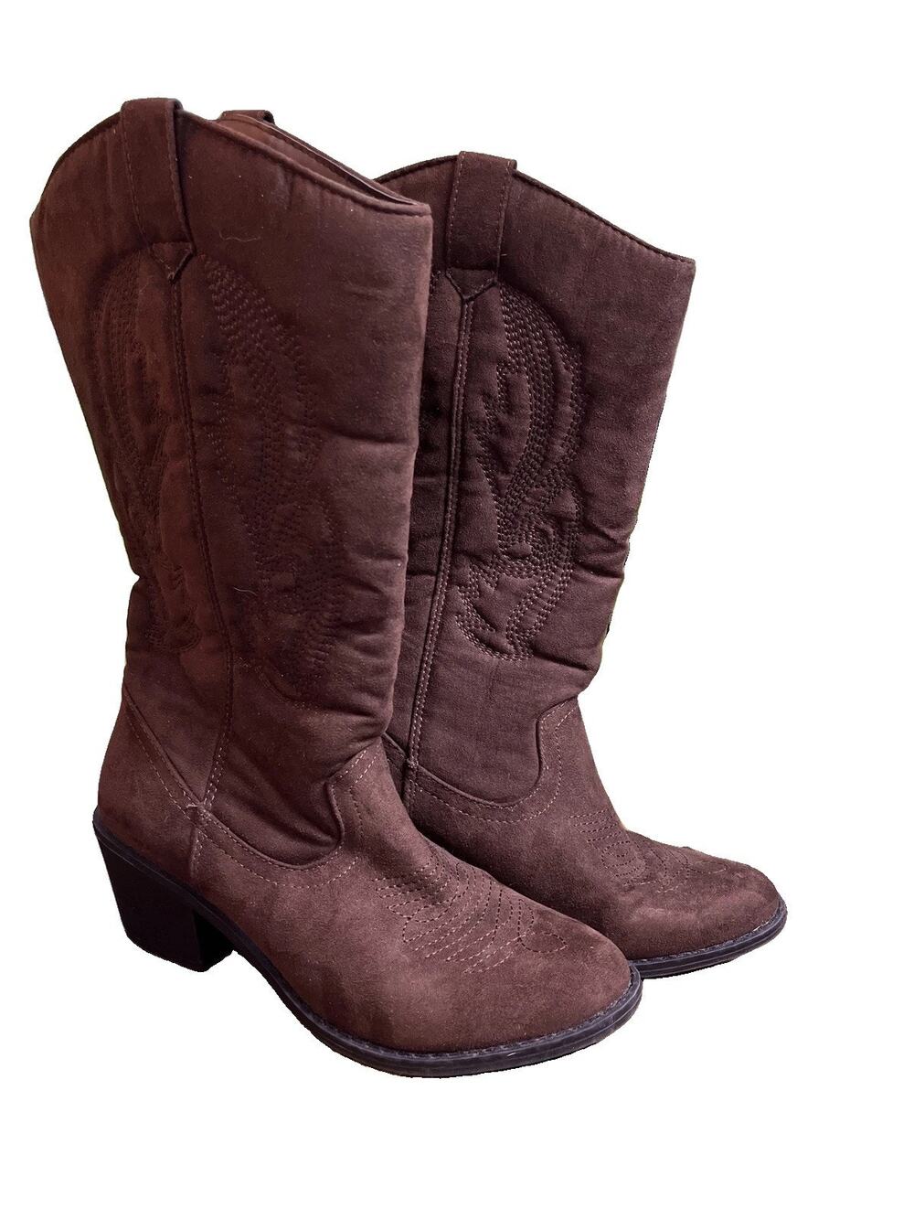 West Blvd Womens Brown Cowboy, Western Boots Size 6 Embroidered